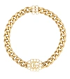 GUCCI DOUBLE G FAUX PEARL AND BRASS NECKLACE,P00487165