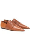 LOEWE ANAGRAM LEATHER LOAFERS,P00487695