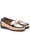 Ferragamo Gancini Three-tone Loafers In Beige