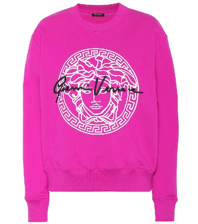 Versace Gv Signature Medusa棉质运动衫 In Pink