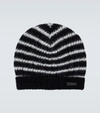 SAINT LAURENT STRIPED MOHAIR-BLEND HAT,P00492140