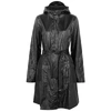 Rains Black High-shine Rubberised Raincoat In Black