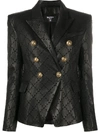 BALMAIN DOUBLE-BREASTED LEATHER BLAZER