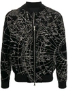 BALMAIN MAP EMBROIDERY BOMBER JACKET