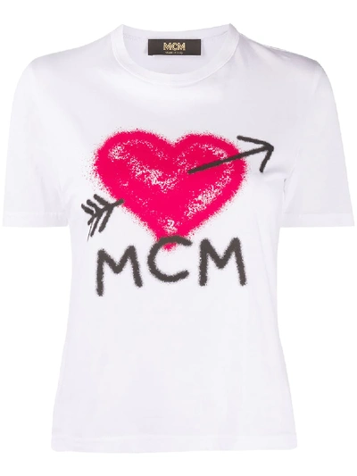 Mcm Logo-print Cotton T-shirt In White