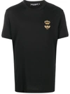 Dolce & Gabbana Crown And Bee Embroidered Crew Neck T-shirt In Black