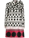 Valentino Long-sleeve Polka-dot Dress In Neutrals