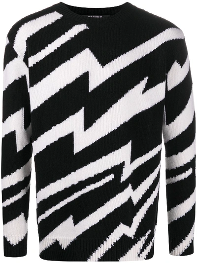 Stella Mccartney Zigzag Intarsia-knit Jumper In Black