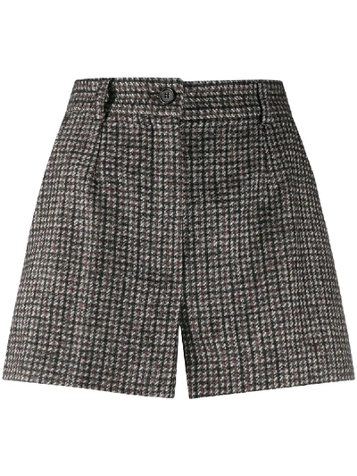 Dolce & Gabbana Tweed Shorts In Brown