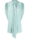 VICTORIA BECKHAM DRAPED PUSSY-BOW BLOUSE