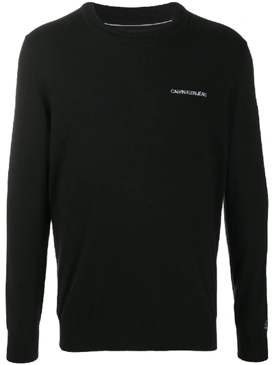 CALVIN KLEIN JEANS EST.1978 FINE KNIT LOGO EMBROIDERED JUMPER