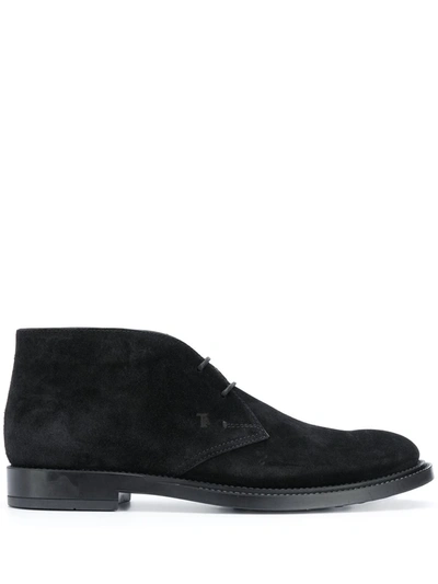 Tod's Monogram-stamp Desert Boots In Black