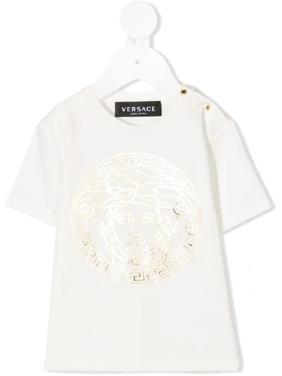 Young Versace Babies' Medusa Print T-shirt In White