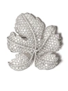 DAVID MORRIS 18KT WHITE GOLD DIAMOND LEAF BROOCH