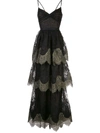 MARCHESA NOTTE SCALLOPED LACE GOWN