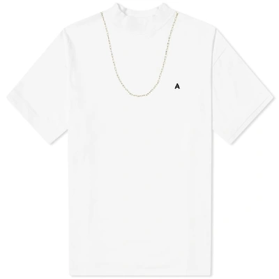 Ambush Logo Cotton Jersey T-shirt W/chain In White Whte