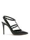 Valentino Garavani Rockstud Ankle Strap Pump With Tonal Studs 100 Mm Woman Black 41.5 In Black