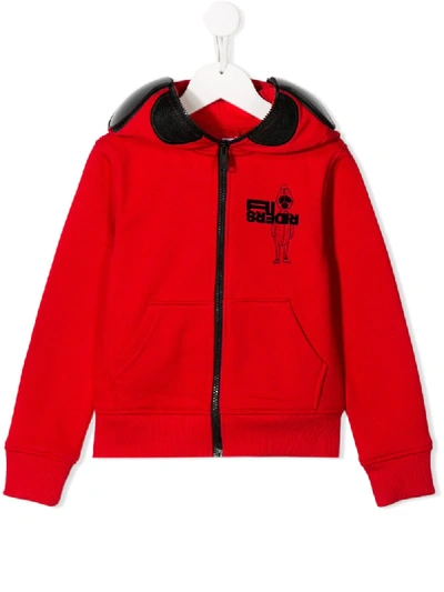 Ai Riders On The Storm Kids' Chest Logo Hoodie In Red