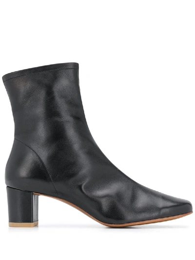 By Far Sofia Leather Ankle Boots In Black