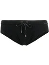 Dolce & Gabbana Logo Print Swim Trunks In Black
