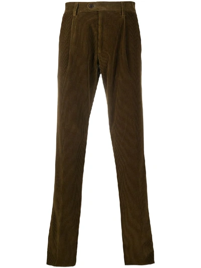 Etro Slim-fit Corduroy Trousers In Brown