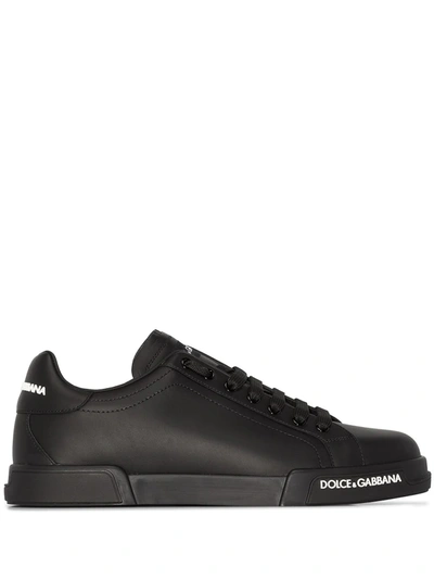 Dolce & Gabbana Portofino Logo-detail Trainers In Black