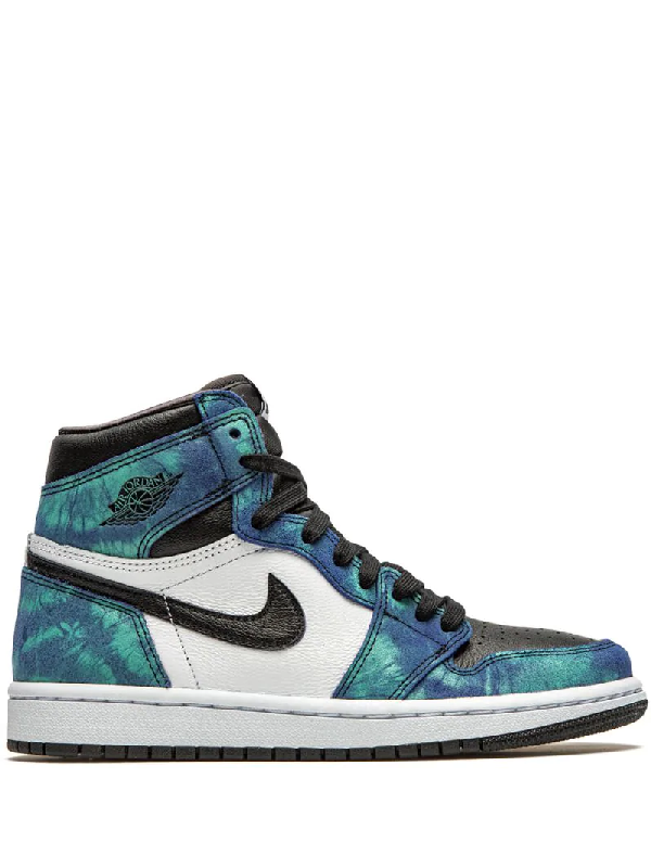 black and blue jordan 1 high top