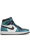 Jordan Air  1 High "tie-dye" Sneakers In Blue
