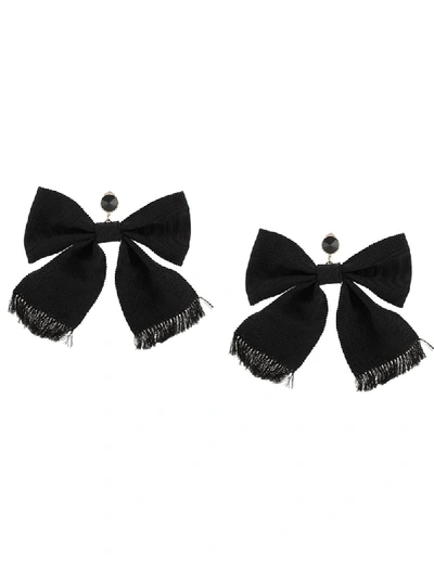 Red Valentino Oversized Bow Earrings In Black