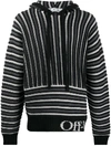 OFF-WHITE STRIPED KNITTED HOODIE