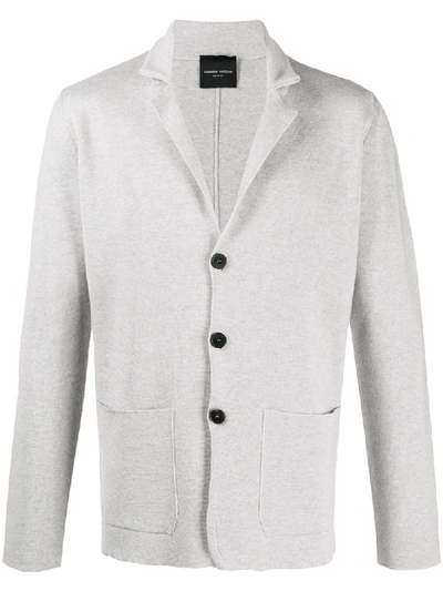 Roberto Collina Knitted Double Pocket Blazer In Grey