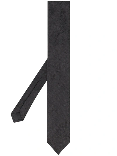 Dolce & Gabbana Jacquard Silk Tie In Black