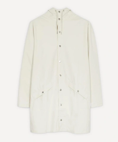 Rains Long Water-resistant Jacket In White