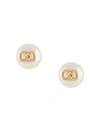 Valentino Gold Faux-pearl Vlogo Earrings In Gold