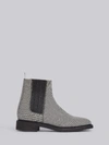THOM BROWNE THOM BROWNE BLACK AND WHITE PRINCE OF WALES CREPE SOLE CHELSEA BOOT,MFB171A0639214775477