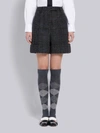 THOM BROWNE THOM BROWNE DARK GREY WOOL TATTERSALL CHECK HIGH WAISTED SHORT,FTC363A0678214832121