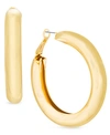 STEVE MADDEN MEDIUM TUBULAR HOOP EARRINGS, 1.96"