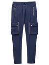 BALMAIN Drawstring Zip-detail Sweatpants Marine,UH15761I368