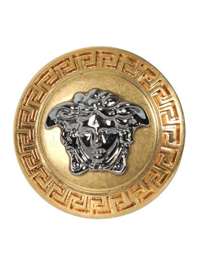 Versace Mixed Metal Medusa Ring In Gold