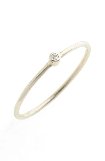 Zoë Chicco Diamond Bezel Ring In White Gold