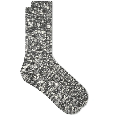 Anonymous Ism Line Slub Crew Sock In Grey