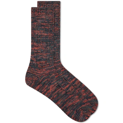 Anonymous Ism 5 Colour Mix Crew Sock In Red