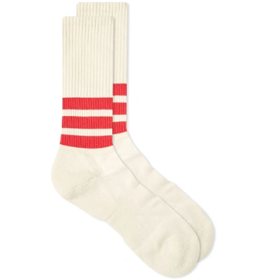 Anonymous Ism Organic Cotton 3 Stripe Crew Sock In Neutrals