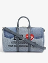 READYMADE SLOGAN-EMBROIDERED DENIM HOLDALL,R03651751