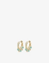 ASTLEY CLARKE BIOGRAPHY 18CT GOLD-PLATED SILVER, TURQUOISE AND WHITE SAPPHIRE HOOPS EARRINGS,R03656944