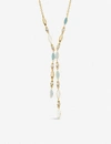 ASTLEY CLARKE PALOMA FALLEN PETAL 18CT YELLOW-GOLD PLATED AND ENAMEL LARIAT NECKLACE,R00101941