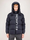 Moncler Logo Feather Down Jacket In 776 Blue