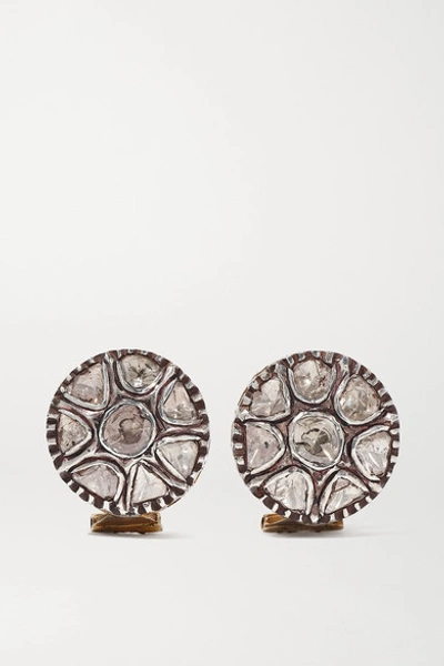 Amrapali Sterling Silver-plated 18-karat Gold Diamond Earrings