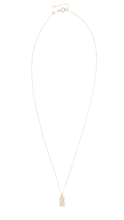 Adina Reyter 14k Mom Diamond Tag Necklace In Yellow Gold