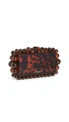 Cult Gaia Eos Box Clutch In Brown